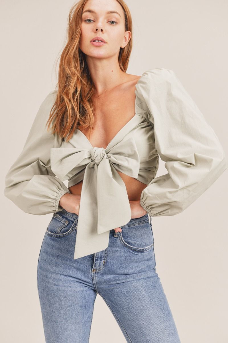 Sage Green Bow Top