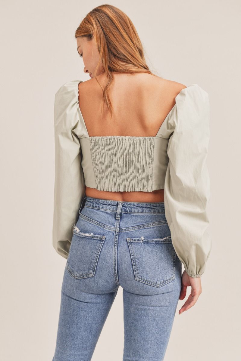 Sage Green Bow Top